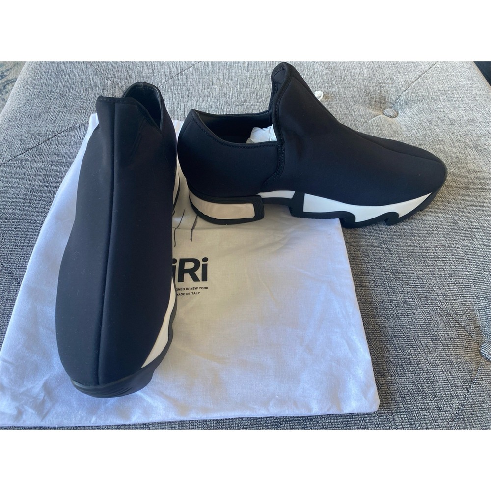 Iri NYC Wes Black White Neoprene Sneakers EU 41 US Womens Size 10.5 Slip Ons New
